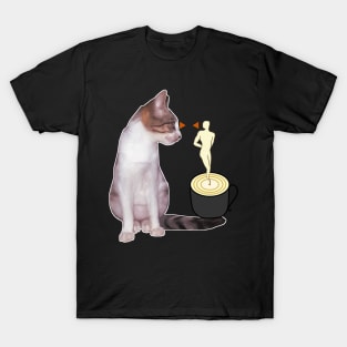 Drinking coffee with a cat T-Shirt